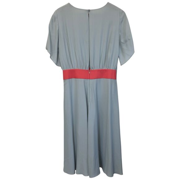 Emporio Armani Silk Midi Dress in Light Blue Size 44 - Picture 8 of 10